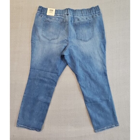 Lands' End Pull-On Jeans Women's 26W  Mid-Rise Skinny Tapered Leg Elastic NWT - Picture 2 of 15